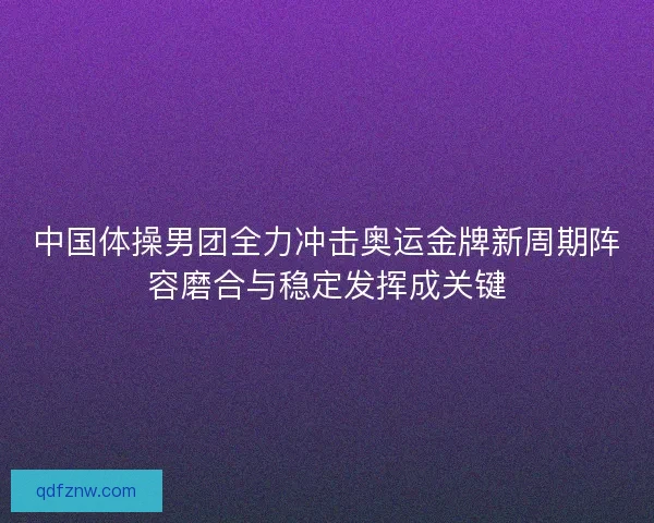 中国体操男团全力冲击奥运金牌新周期阵容磨合与稳定发挥成关键 中国体操男团全力冲击奥运金牌新周期阵容磨合与稳定发挥成关键